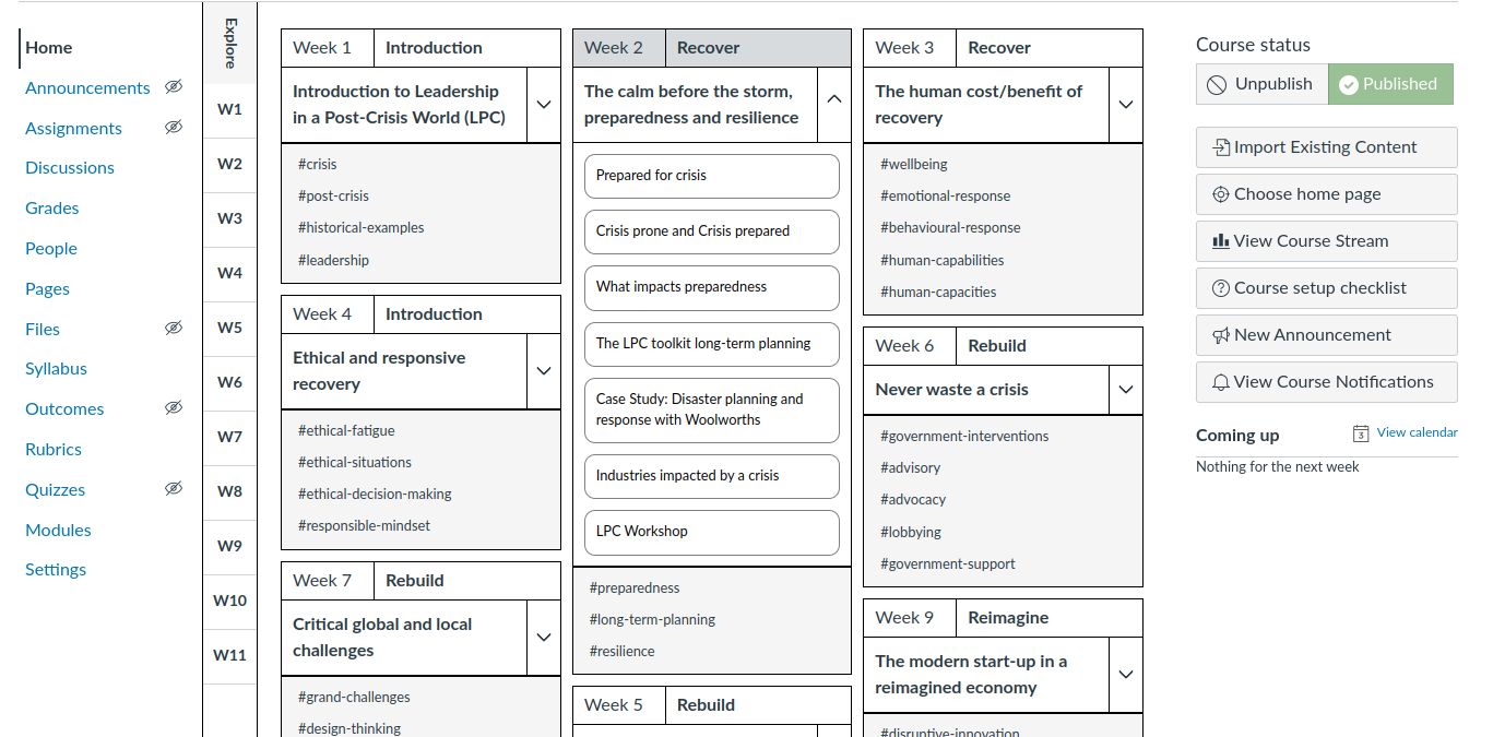 University of Sydney Business School — Custom course navigation features image 3